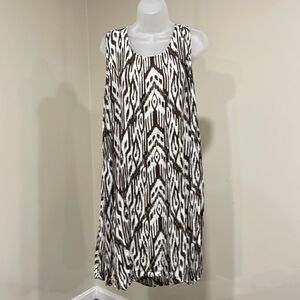 Roaman's brown and white summer dress.  Size 26/28 2X 3X plus